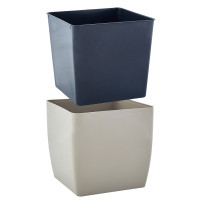Вазон "Квадро" низький 27x27x26 см Какао 115085/1