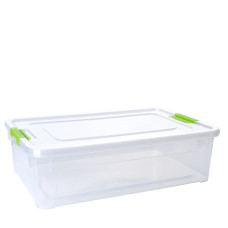Контейнер Smart Box "Practice" 49x32x14 см із затискачем 14 л Прозорий-Оливковий 123084/1