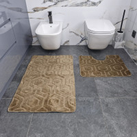Килимки у ванну "Standard" 60x100 і 60x50 см з вирізом, Бежевий Соти 1000009629