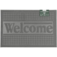 Килимок придверний без окантовки 40x60 см з написом "WELCOME" Сірий 4060-015
