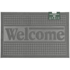Килимок придверний без окантовки 40x60 см з написом "WELCOME" Сірий 4060-015