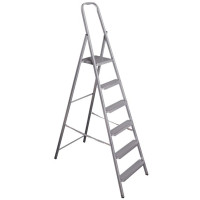 Драбина STEEL HOME 6 сходинок метал труба 3x2x0,8 см 205x55x9 см H1,33 м 7,20 кг EUROGOLD 216