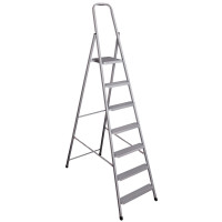 Драбина STEEL HOME 7 сходинок метал труба 3x2x0,8 см 230x58x9 см H1,56 м 9,40 кг EUROGOLD 217