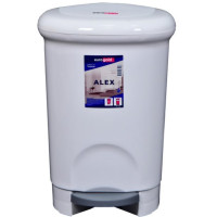 Відро пластикове з педаллю 14 л "Alen" 40x27x31 см Білий 801114-2