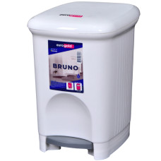 Відро пластикове квадратне з педаллю 16 л "Bruno" 34x28x41 см Білий 841116-2
