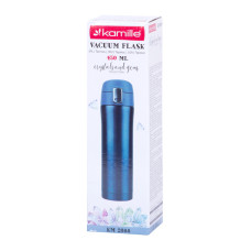 Термос 450 мл із нержавіючої сталі з кнопкою Блакитний, Бірюзовий, Червоний, Коричневий 2088