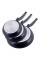 Сковороди набір 3 шт: 20, 24, 28 см алюміній, покриття Black Marble PTFE 4124