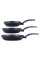 Сковороди набір 3 шт: 20, 24, 28 см алюміній, покриття Black Marble PTFE 4124