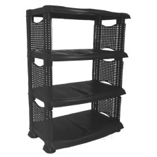 Полиця для взуття 4-ярусна "Rattan" Чорний RP-9568