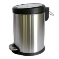 PL-0131  Ведро мусорное с педалью, 5л., хром, COSMO плавнопадающая кришка