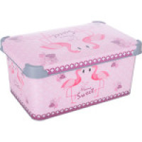 KP0647FL  Контейнер з кришкою декор 10 л   34,5*23*14cm   Flamingo