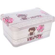 KP0648TD  Контейнер з кришкою декор  20 л   39*29*23cm TEDDY