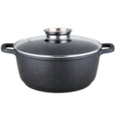 Каструля кругла 24x11,5 см 4,5 л литий алюміній, Black Marble, кришка скло VZ8006