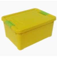 124053/2  Контейнер "Smart Box" Spring с зажимом 0,8л. (жёлт-бирюз)