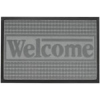 Килимок придверний з окантовкою 40x60 см з написом "WELCOME" Сірий 4060-115