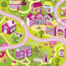 PL-02847  Килим для дитячої кімнати ВУЛИЦЯ "SWEET TOWN" (РОЖЕВИЙ), 80*120, Кристинка