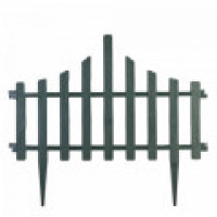 Набір Огорожа для газону "Парканчик" 4 секції по 64x1x55 см Зелений 114042/4