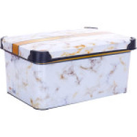KP0646WB  Контейнер з кришкою декор  5 л  28*18*14 cm White marble
